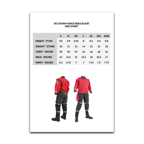 Storm Force 5 Size Chart